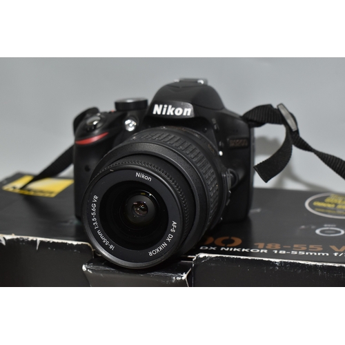 A BOX OF NIKON DIGITAL CAMERAS, each boxed, comprising a D3200 fitted ...
