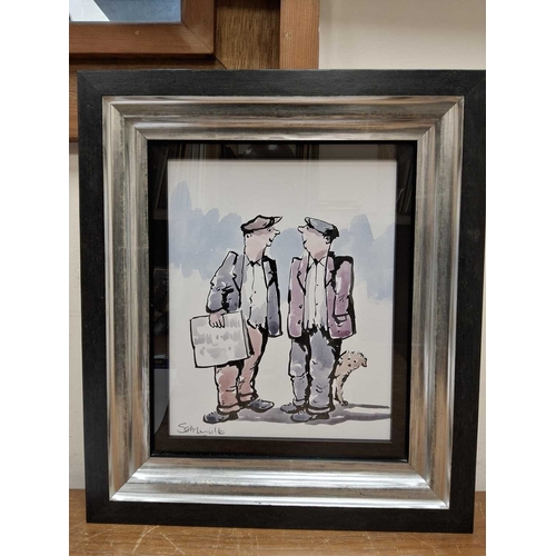 GEORGE SOMERVILLE (SCOTLAND 1947) IN CONVERSATION, two male figures ...