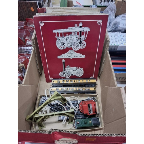 ONE BOX OF MODEL RAILWAY AND STEAM ENGINE RELATED ITEMS to include a ...