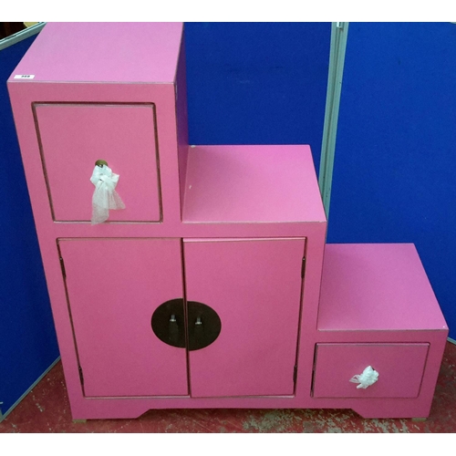 368 - Nanjing pink step cabinet.