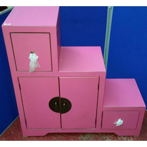 370 - New Nanjing pink step cabinet.