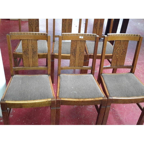 372 - 6 Oak framed 1950's Deco style chairs