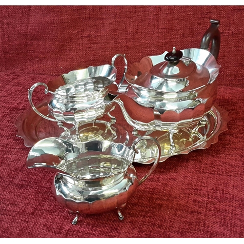 194 - EP 3 piece tea service with serving tray