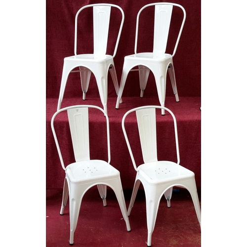 223 - 4 new Aspen metal dining chairs in white