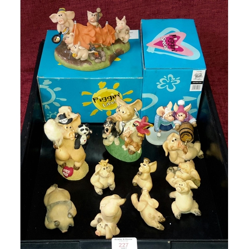 227 - Crate of Piggins figures, some with boxes