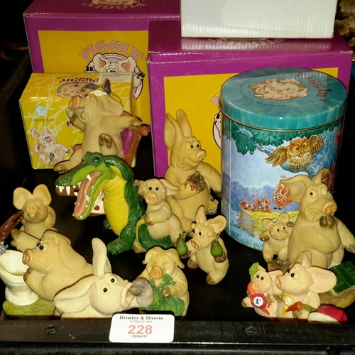 228 - Crate of Piggins figures, some with boxes