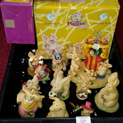 229 - Crate of Piggins figures, some with boxes