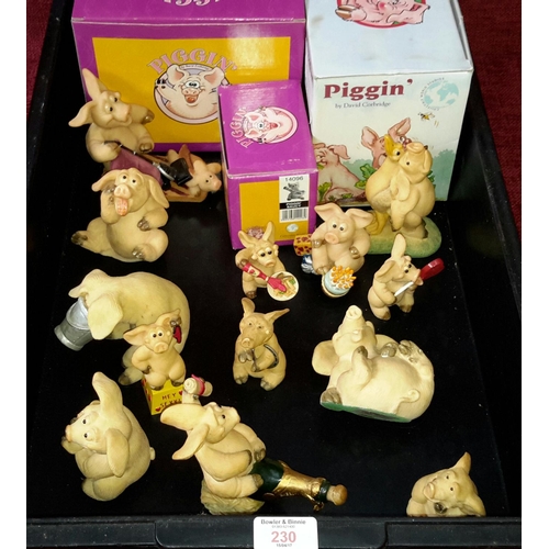 230 - Crate of Piggins figures, some with boxes