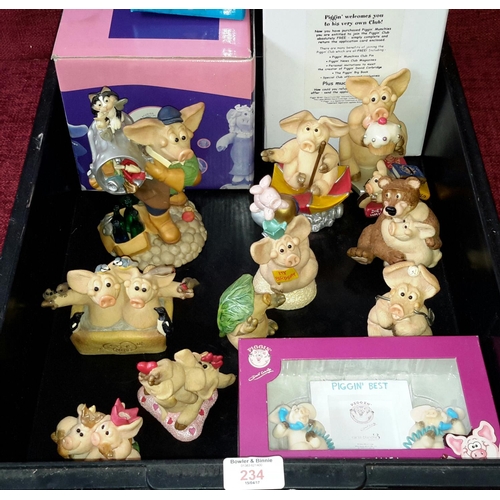 234 - Crate of Piggins figures, some with boxes