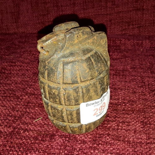 299 - WW2 decommissioned hand grenade