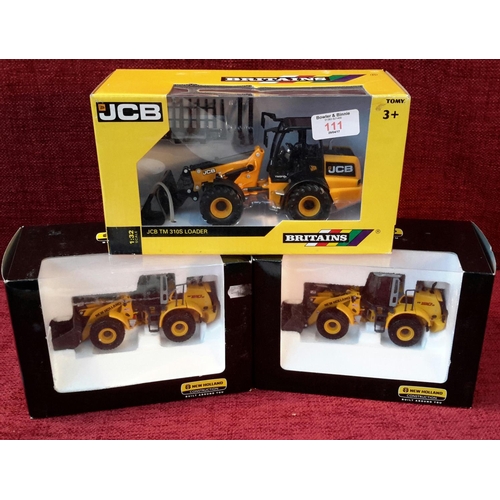 111 - Britains JCB loader & 2 new Holland models