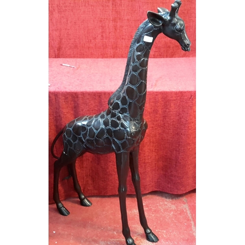 131 - Large bronze Giraffe figure, 125x80cm