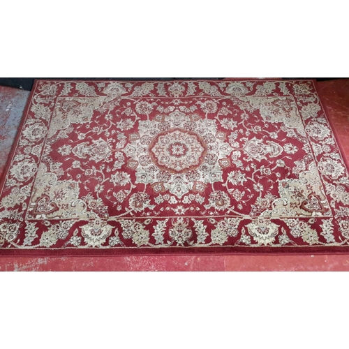 157 - Red ornate rug, 110x160cm