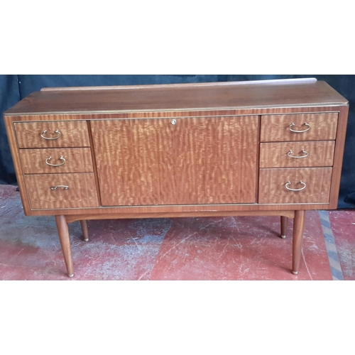 174 - Retro pedestal sideboard with drop down front & key,