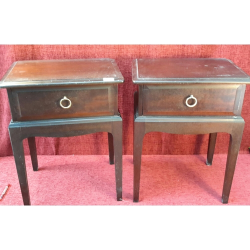 175 - A pair of stag pedestal 1 drawer bedside cabinets