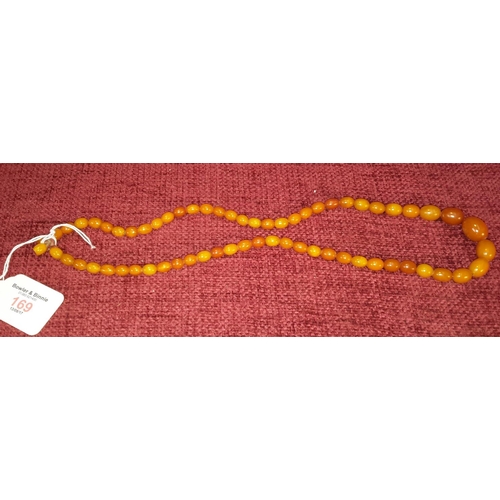 169 - Butterscotch amber beaded necklace