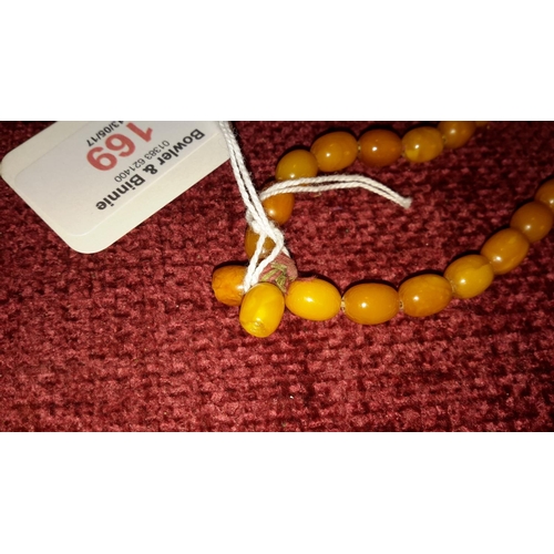 169 - Butterscotch amber beaded necklace