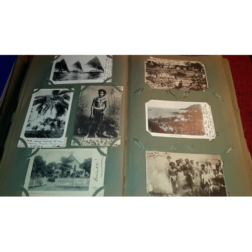 110 - 1900's postcard album full of world postcards from countries such as; America, UK, Greece & France e... 