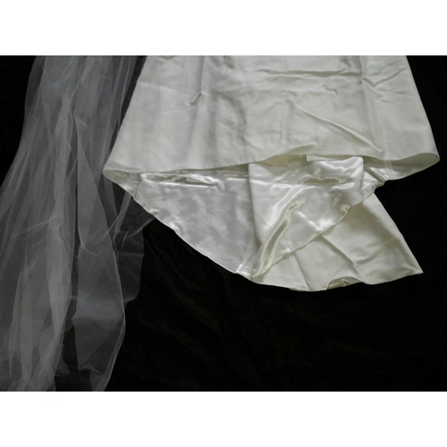 305 - Vintage Murrel Martin London wedding dress with train & large veil, from Jenners Edinburgh