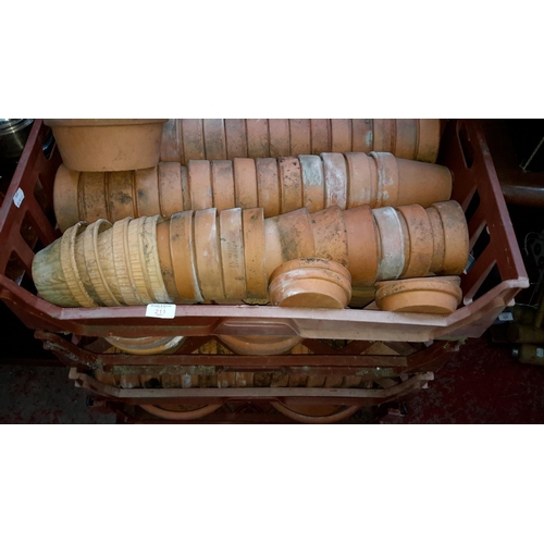 211 - Large crates of Victorian plant pots