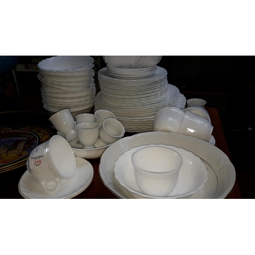 219 - White large dinner set