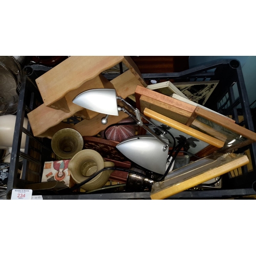 234 - Box of miscellaneous frames & household display items