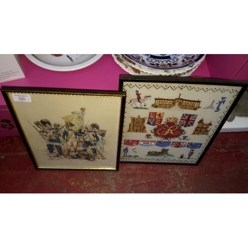 266 - war tapestry & Napoleonic print