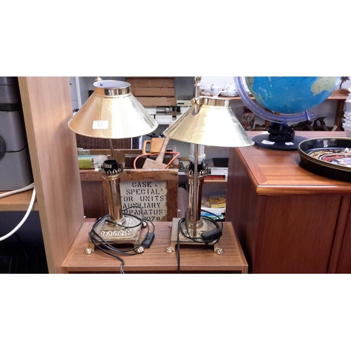 477 - 2 brass lamps