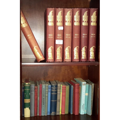 57 - Shelf of punch books & shelf of various books