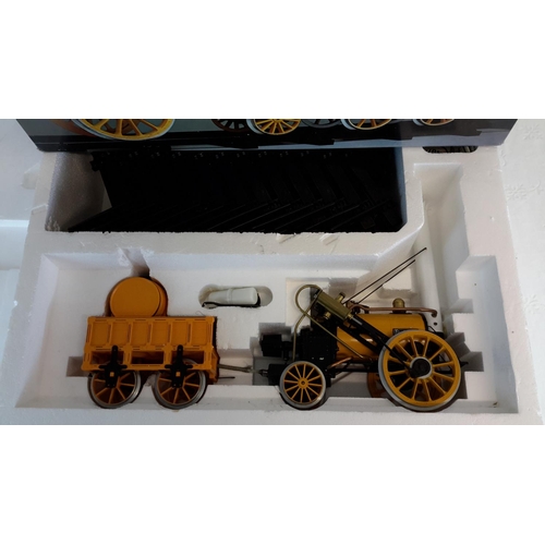 187 - Stephenson's Rocket real steam train set, 25ft of track, 3.5