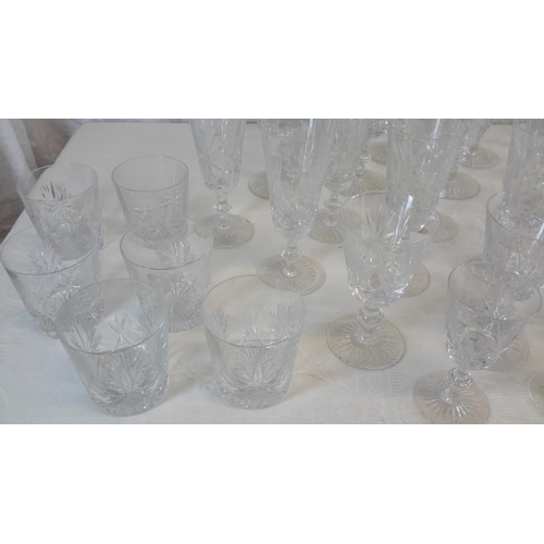 502 - A large collection of Edinburgh crystal goblets, brandy & wine glasses