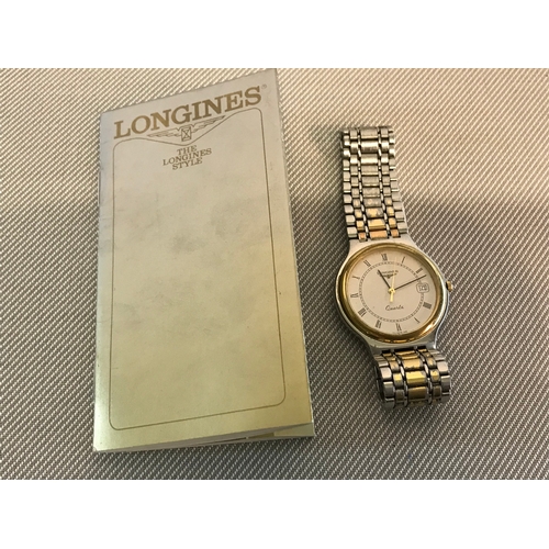 205 - Longines Mens Quartz Flagship watch (No24776049) with booklet