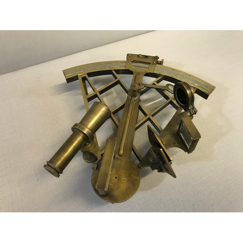 45 - T Cooke London No 2631 Brass Sextant all glass and magnifiers are present and undamaged