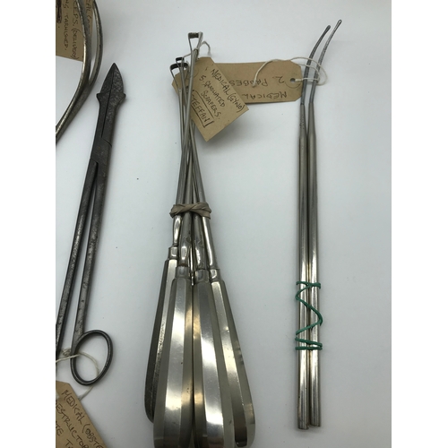 85 - A Lot of vintage 20th century Medical midwifery and surgical tools to include Forceps, Josh Gray Des... 