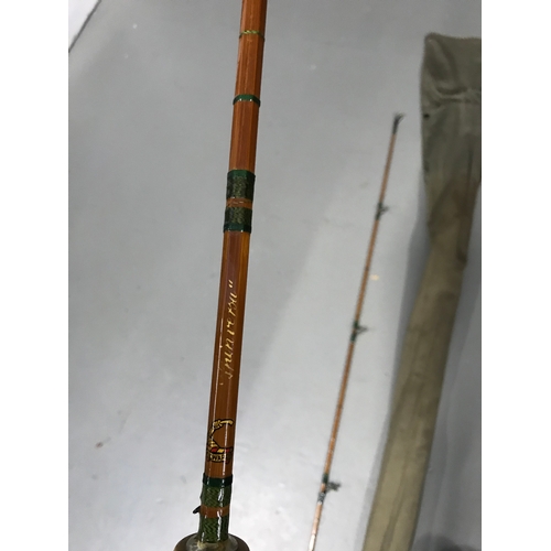 338 - A Two piece split cane fly rod by Milwards with bag.