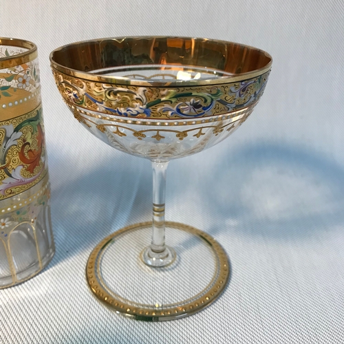 279 - A Lot of six Moser & Fritz Heckert drinking glasses, Included in the lot is two glasses designed wit... 