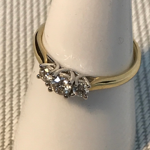 102 - A Beautiful example of a ladies 9ct gold and .33ct diamond ring. Ring size M. Weighs 1.60grams