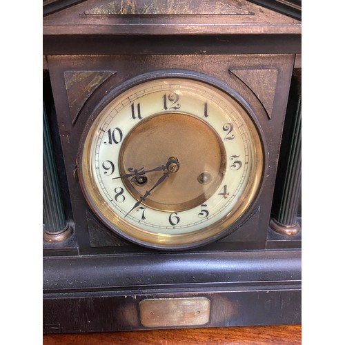 16A - Antique Junghans mantle clock presented by Royal Hotel, Inverkeithing in 1894. Comes with key and pe... 