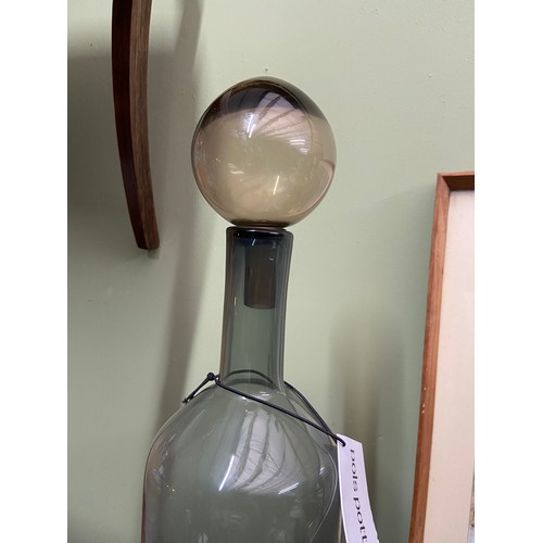 12A - A Contemporary Art Glass large bottle with stopper by Pols Potten. Comes with original tags. [52cm h... 