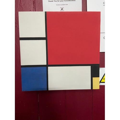 14A - A Contemporary art canvas print titled 'Composition II 1929' after Piet Mondrian. [39x40cm]