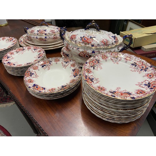 85A - A Large quantity of Keeling & Co Burslem Late Mayers dinner service with platters and tureens. Pre 1... 