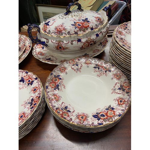 85A - A Large quantity of Keeling & Co Burslem Late Mayers dinner service with platters and tureens. Pre 1... 