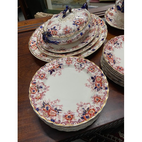 85A - A Large quantity of Keeling & Co Burslem Late Mayers dinner service with platters and tureens. Pre 1... 