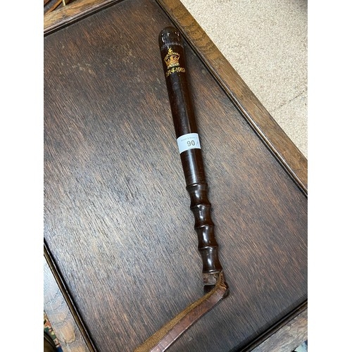 90A - WW1 Truncheon by J.Tyzack & Son Sheffield. Hand painted Crown with the date 1914-1919. Still has ori... 