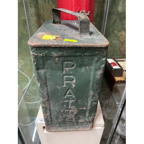 98A - A Vintage Pratt's petrol can designed with a brass Shell screw stopper.