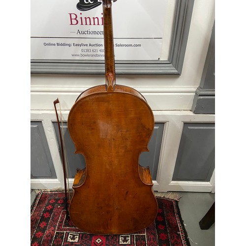 102A - A 19th century Cello with bow. [No Maker]