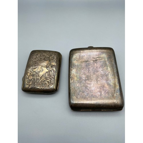 177J - A Birmingham silver cigarette case together with an E.P Cigarette case.