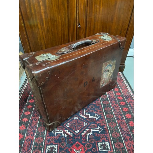 114A - A Really nice example of a vintage brown leather travel case. Produced by R.W.Forsyth Edinburgh-Glas... 