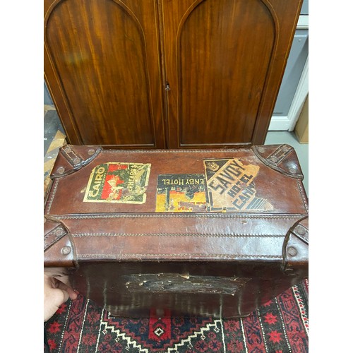 114A - A Really nice example of a vintage brown leather travel case. Produced by R.W.Forsyth Edinburgh-Glas... 