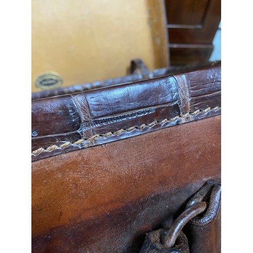 114A - A Really nice example of a vintage brown leather travel case. Produced by R.W.Forsyth Edinburgh-Glas... 